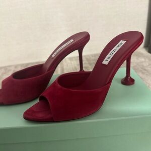 Aquazzura Burgundy Open-Toe Heels NEW W TAGS